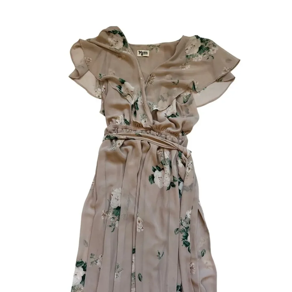 Show Me Your Mumu Floral Maxi Dress Women's Medium Chiffon Coquette Cottagecore - Picture 4 of 16